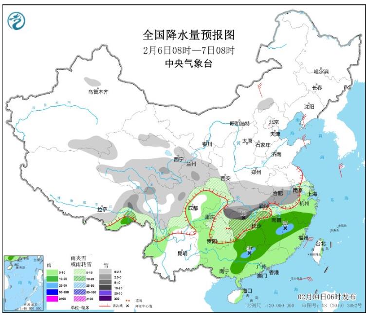 大范围雨雪冰冻天气持续 长江以南地区局地将有暴雨
