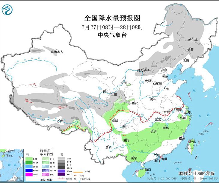 贵州广西湖南等地有小雨天气 受冷空气影响黄淮华南等地气温下降4～6℃