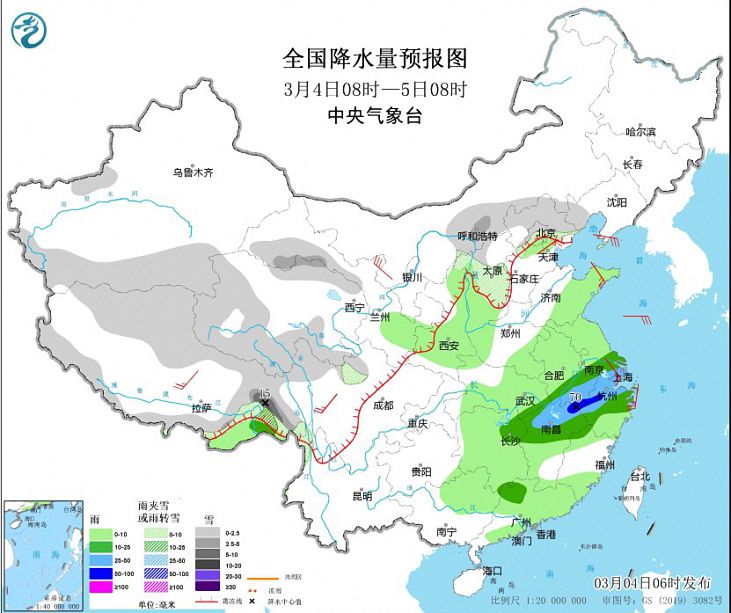 冷空气将影响中东部地区 江淮江南等地有大到暴雨