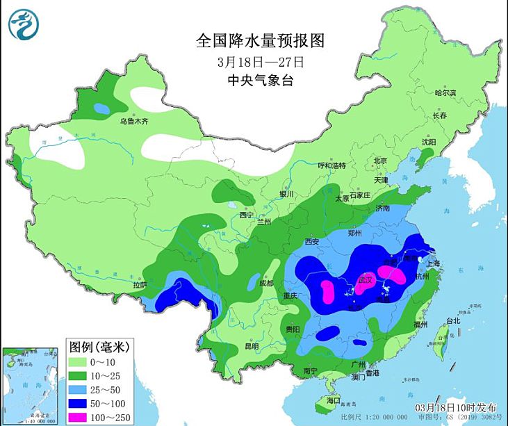 全国未来十天天气预报：江南北部江淮等地后期降雨增强