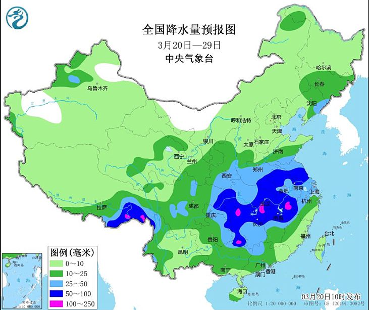 全国未来十天天气预报：江淮江汉江南北部有明显降雨