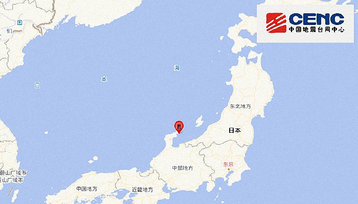 日本地震最新消息：本州西岸近海发生5.8级地震