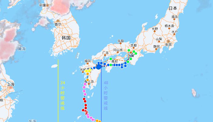 第十号台风最新消息路径图 “珊珊”强度逐渐减弱