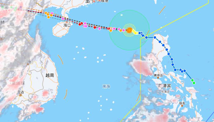 11号台风“摩羯”最新路径位置：将向西偏北方向移动
