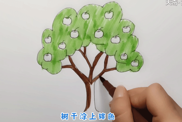 简单苹果树怎么画 漂亮的苹果树怎么画
