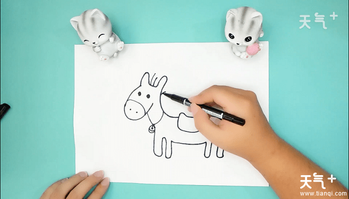 白龙马带颜色简笔画 白龙马带颜色画报