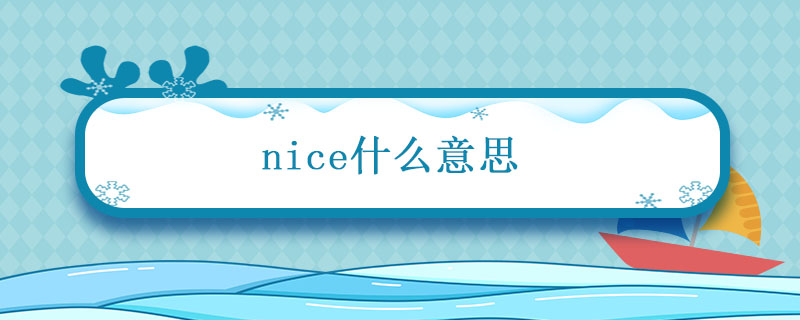 nice什么意思 nice什么意思中文翻译