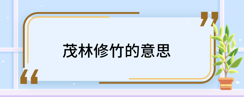 茂林修竹的意思
