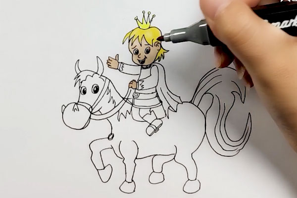 白马王子简笔画步骤白马王子怎么画