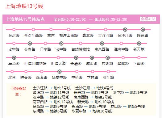 13号线地铁线路图上海图片