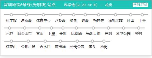 2021深圳地铁6号线路图 深圳地铁6号线站点图及运营时间表