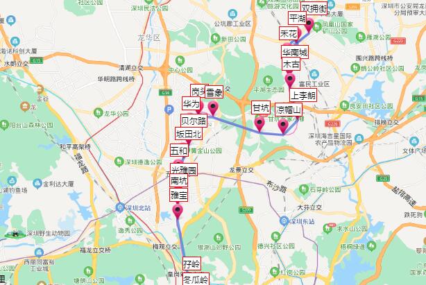 2021深圳地铁10号线路图 深圳地铁10号线站点图及运营时间表
