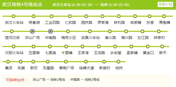 武汉4号线站点地图图片