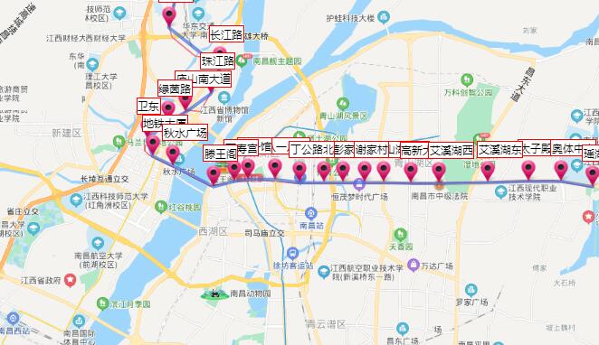 2021南昌地铁1号线路图 南昌地铁1号线站点图及运营时间