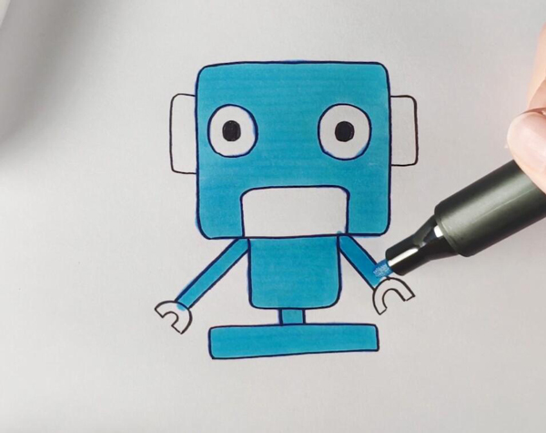 机器人怎么画简笔画儿童画机器人简笔画