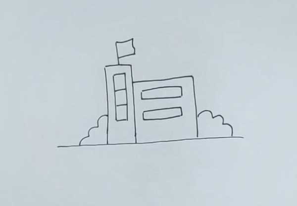 美丽的学校怎么画画一个简单的学校