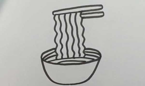 如何画一碗面条一碗面的画法