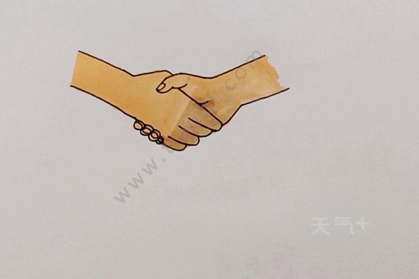 握手的简笔画画法 握手怎么画才好看简单