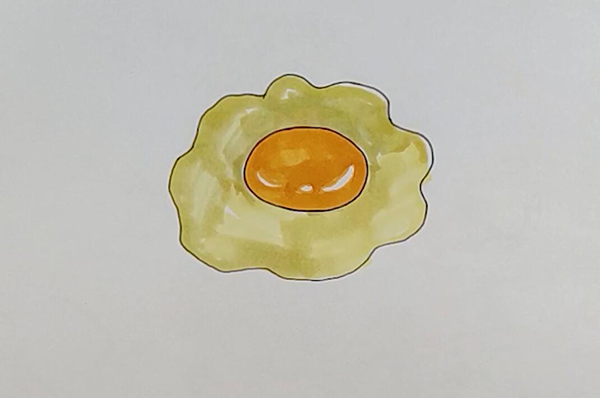 一盘鸡蛋简笔画带颜色图片