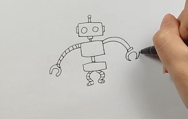 简单画小机器人画一个简笔机器人