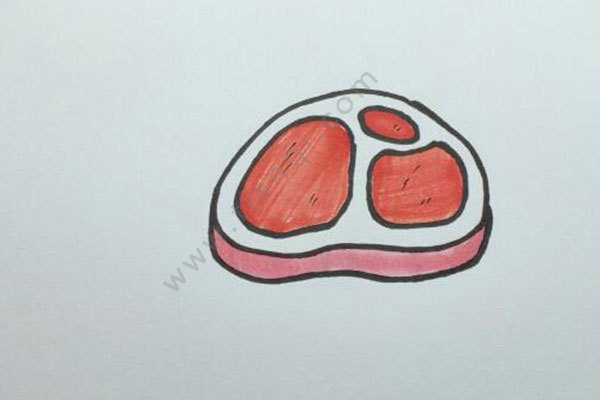 猪肉怎么画猪肉简笔画步骤