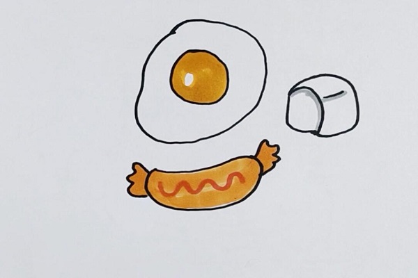 煎蛋简笔画 顺序图片