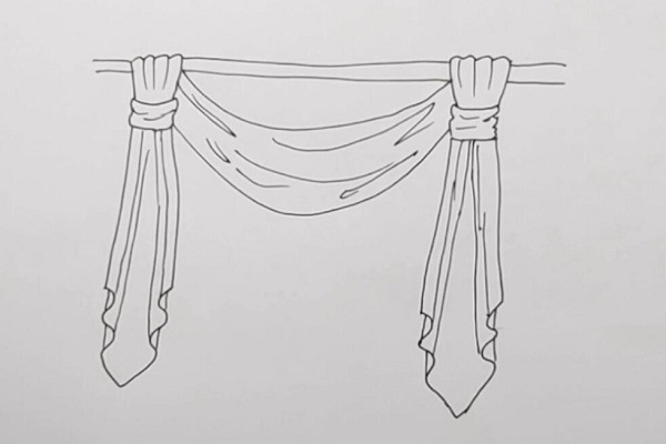 如何画窗帘简笔画手绘窗帘的画法