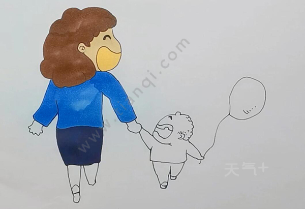 简单的亲子绘画怎么画 母亲和孩子的简笔画
