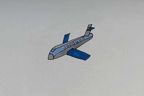 航空飞机简笔画怎么画航空飞机