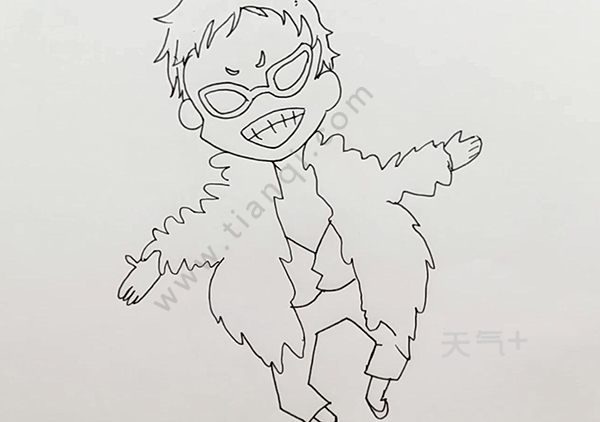 多弗朗明哥简笔画步骤 海贼王多弗朗明哥画法