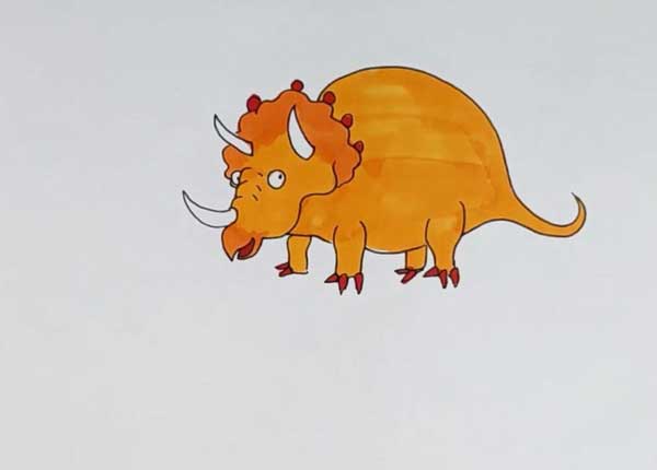 小三角龙怎么画简单画一只三角龙