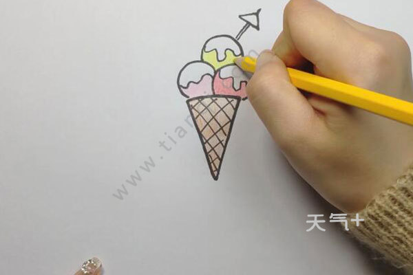 蛋卷冰淇淋怎么画 蛋卷冰淇淋简笔画教程