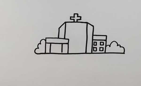 医院怎么画简笔画医院大楼简笔画