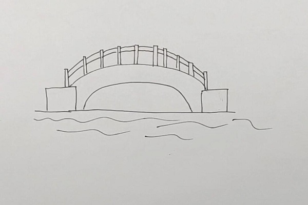 桥栏杆简笔画图片
