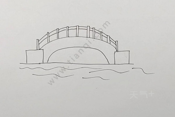 西湖长桥简笔画图片