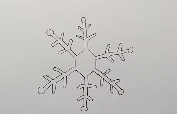 怎样画简单的雪花 一步一步学画雪花