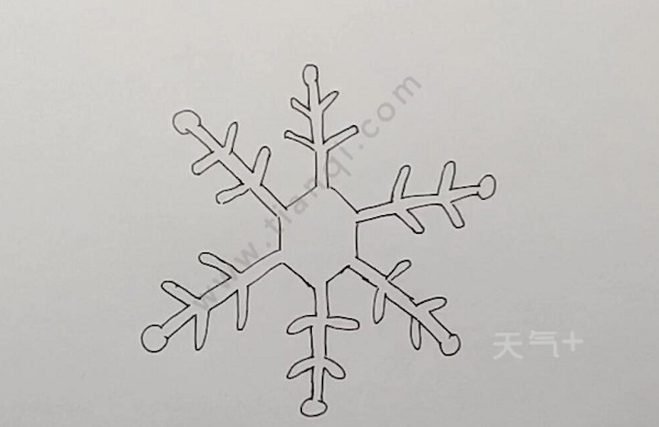 怎樣畫簡單的雪花 一步一步學畫雪花 - 天氣加