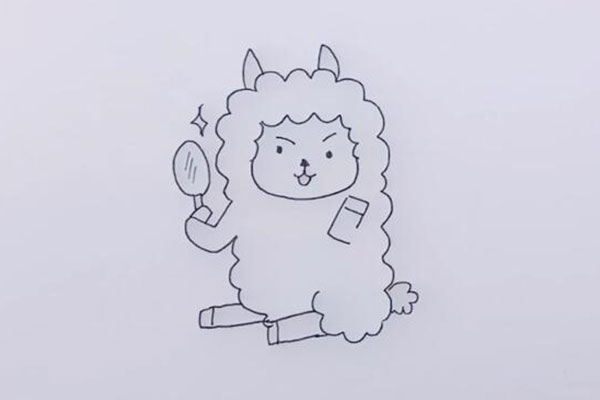 臭美的小羊简笔画臭美的小羊怎么画