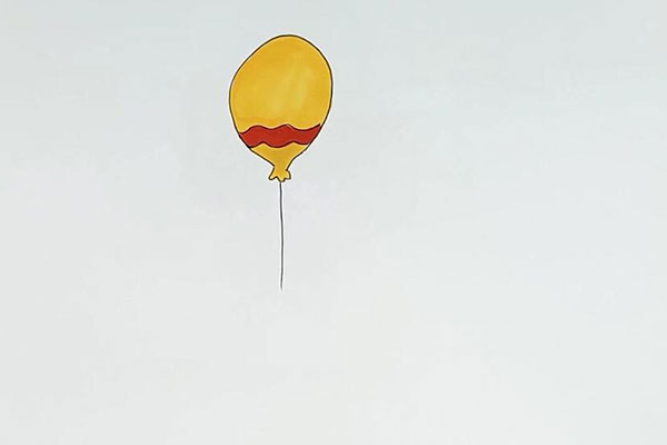 气球的简笔画飞上天图片