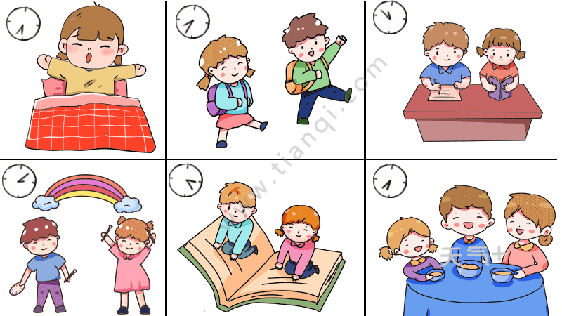 我的一天钟表6副简笔画步骤