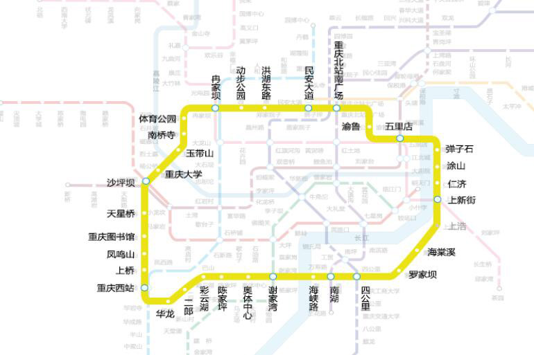 重庆轨道环线站点分布图 重庆轨道交通环线途径哪些站点