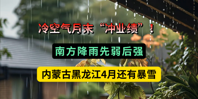 冷空氣月末“沖業(yè)績”！南方降雨先弱后強(qiáng)，內(nèi)蒙古黑龍江4月還有暴雪