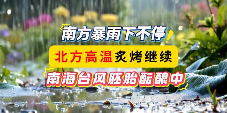 南方暴雨下不停，北方高溫炙烤繼續(xù)！南海臺風(fēng)胚胎醞釀中
