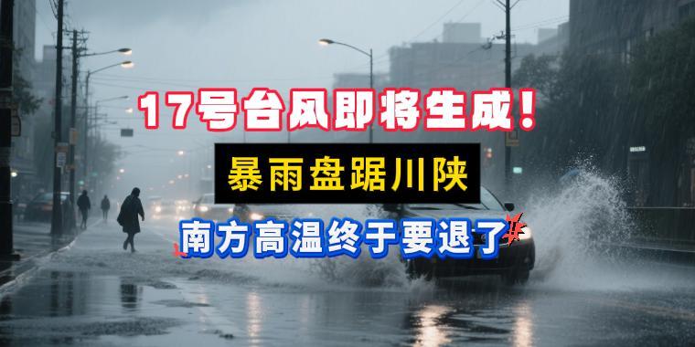 17号台风即将生成！暴雨盘踞川陕，南方高温终于要退了