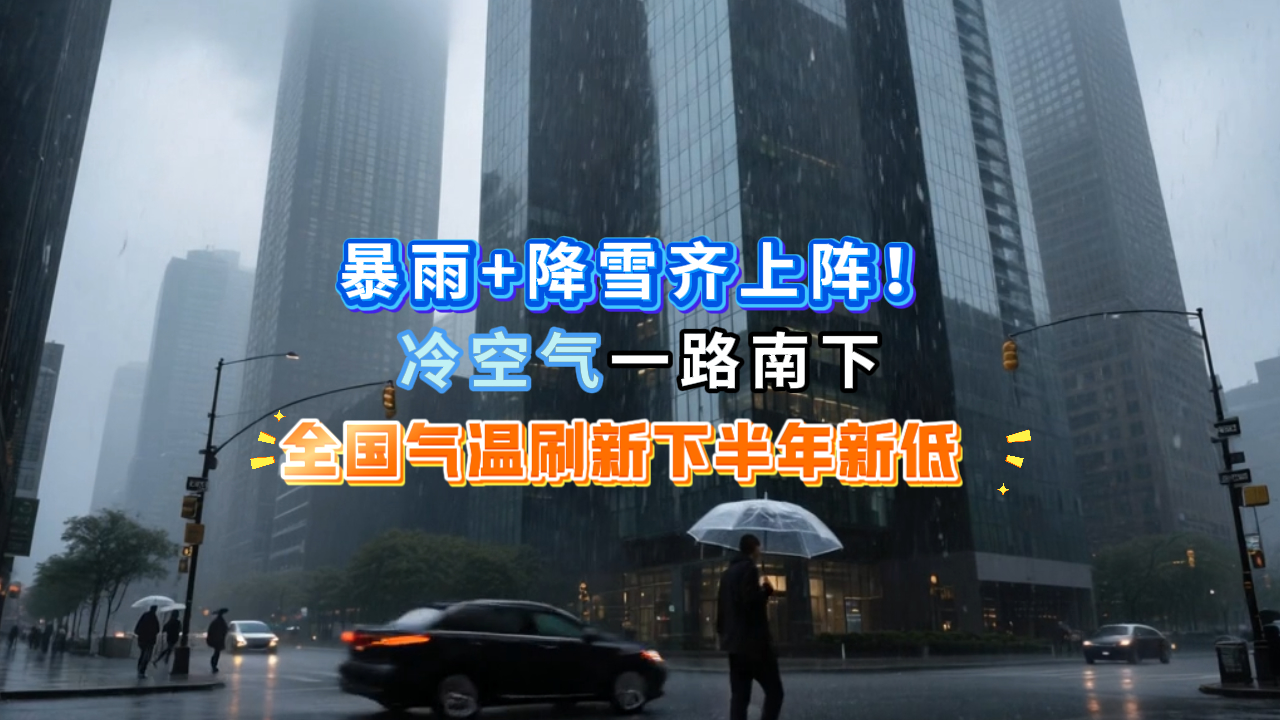 暴雨+降雪齐上阵！冷空气一路南下，全国气温刷新下半年新低 